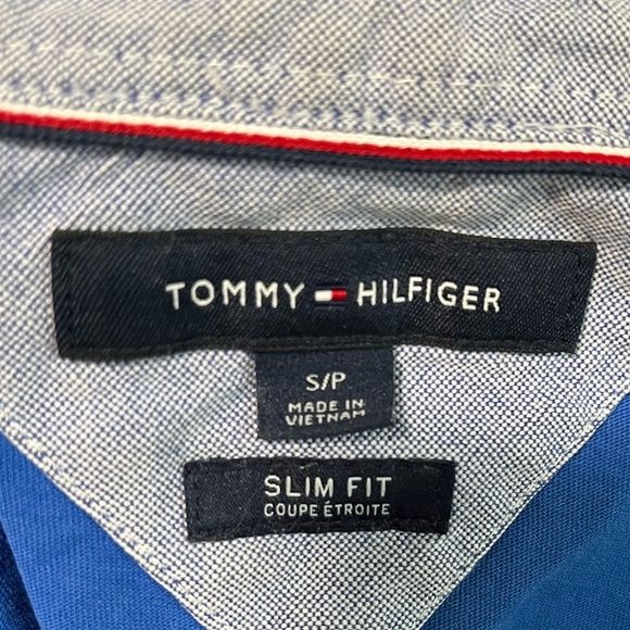 Tommy Hilfiger Slim Fit Blue Polo Shirt with Patch Logo - Size Small - Picture 2 of 13
